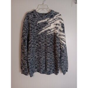 Vintage 90s Pioneer Wear Sweater Pullover Pearl Detail Sz Medium Blue / Cream